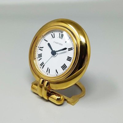 1990s Gorgeous Cartier alarm clock pendulette "Colisee". Made in France