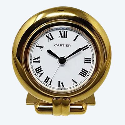 1990s Gorgeous Cartier alarm clock pendulette "Colisee". Made in France
