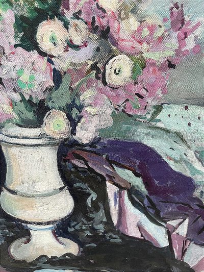 Arthur FAGES (1902-1984), Oil on Canvas, 1970s, "Bouquet de fleurs".