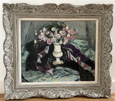 Arthur FAGES (1902-1984), Oil on Canvas, 1970s, "Bouquet de fleurs".