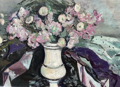 Arthur FAGES (1902-1984), Oil on Canvas, 1970s, "Bouquet de fleurs".