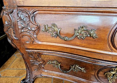 Importante Commode Tombeau XVIIIème En Noyer