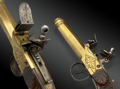 Pistola a pietra focaia da marina Belgio, XIX secolo