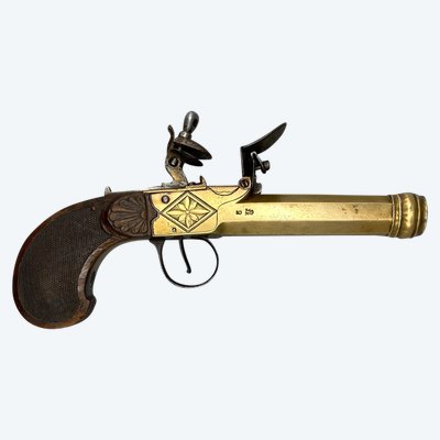 Pistola a pietra focaia da marina Belgio, XIX secolo