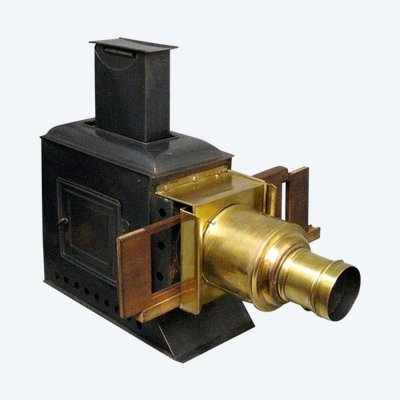 Lanterne Projecteur Passe Vue Fixe à Pétrole Du XIXe.