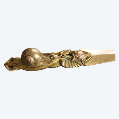 Gilded Bronze Art Nouveau Snail Paper Cup Signed Frécourt.