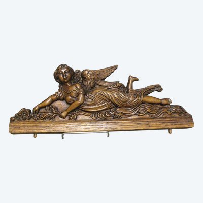 Möbelfront Aus Holz Geschnitzt Darstellung Athena XIX.