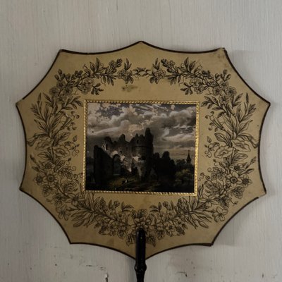 Coppia di paraventi di carta bifacciali con incisione di Napoleone III