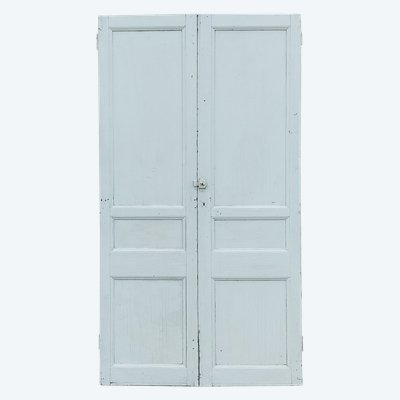 Two antique double cupboard doors with frames