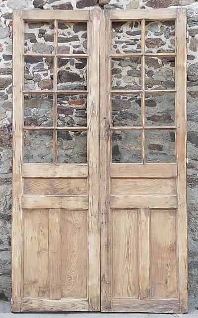 double porte ancienne en chêne d'époque XIXème siècle