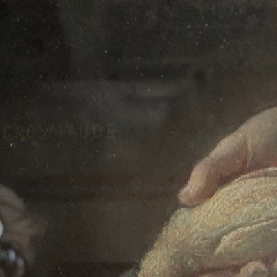 Porträt eines jungen Mädchens, Pastell auf Leinwand, Mitte des 19. Jahrhunderts, von Claude Gros