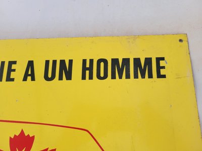  Plaque  peinte en tôle    Publicitaire CANADIEN tronçonneuse h50x l 75