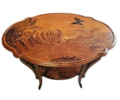 Emile Gallé Table à Thé Art Nouveau "Fougères"