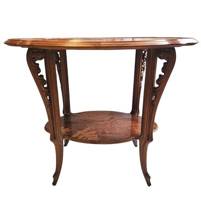 Emile Gallé Table à Thé Art Nouveau "Fougères"