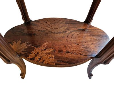Emile Gallé Table à Thé Art Nouveau "Fougères"