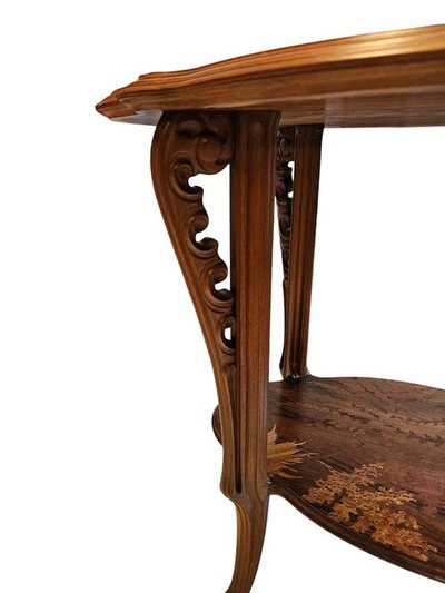 Emile Gallé Table à Thé Art Nouveau "Fougères"