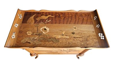 Emile Gallé Rare Commode Sauteuse Art Nouveau "Marais Fleuri et Libellule"