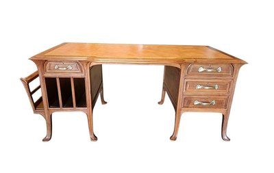 Abel Landry Großer Jugendstil-Schreibtisch Double Face