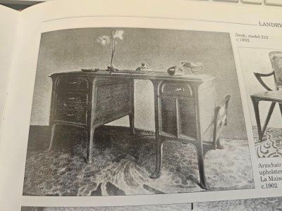 Abel Landry Großer Jugendstil-Schreibtisch Double Face