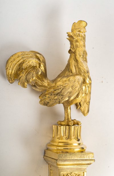 Coppia di appliques a forma di gallo in ormù in stile Luigi XV-Luigi XVI