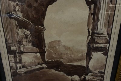 Arch of Titus , 18th century wash drawing