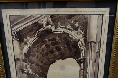 Arch of Titus , 18th century wash drawing