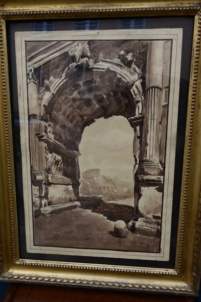 Arch of Titus , 18th century wash drawing