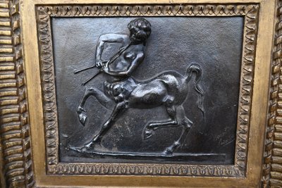 coppia di targhe in bronzo con centauri Italia XIX