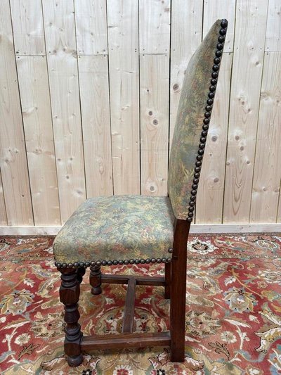 Series of 5 Louis XIII style chairs