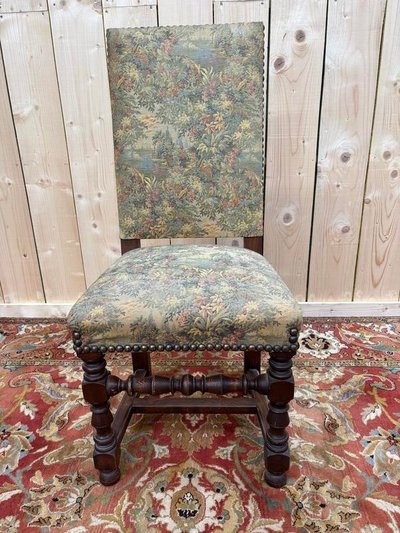Series of 5 Louis XIII style chairs