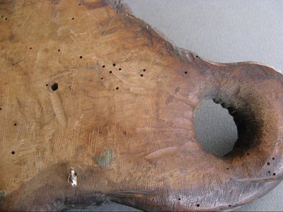 Testa di fauno in legno intagliato del XVIII secolo.