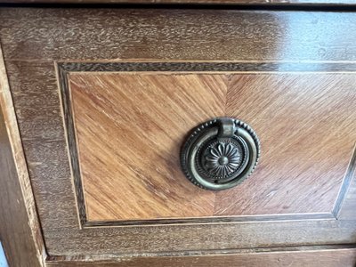 Cassettone intarsiato Luigi XVI con piano in marmo - XIX secolo