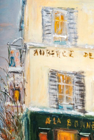 Serge Belloni (1925-2005) - Die Rue des Saules im Schnee Öl auf Holz um 1970
