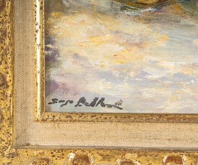 Serge Belloni (1925-2005) - Sunrise over Pont-Neuf Oil on Wood, circa 1980