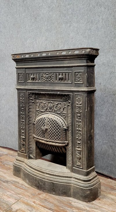 Napoleon III period cast iron mantel or fireplace front circa 1880