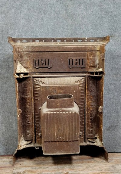 Napoleon III period cast iron mantel or fireplace front circa 1880