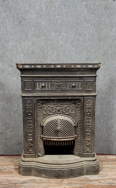 Napoleon III period cast iron mantel or fireplace front circa 1880
