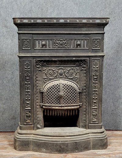 Napoleon III period cast iron mantel or fireplace front circa 1880