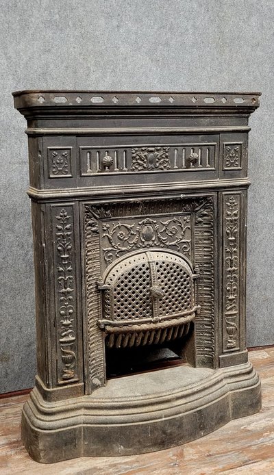 Napoleon III period cast iron mantel or fireplace front circa 1880
