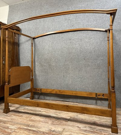 Smith & Watson Mint New York: letto a baldacchino in legno massiccio del 1950 circa