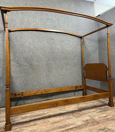 Smith & Watson Mint New York: letto a baldacchino in legno massiccio del 1950 circa