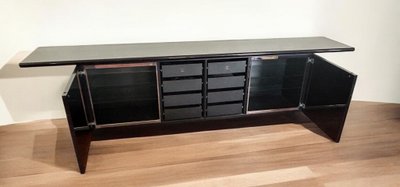 Giotto Stoppino & Ludovico Acerbis - Enfilade Schwarz lackiert Modell Sheraton Circa 1980