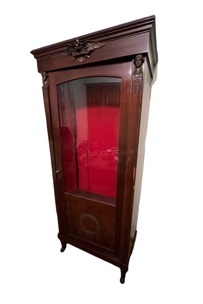 Empire mahogany and bronze display case, late 19th century - "Retour d'Égypte" (Return from Egypt)