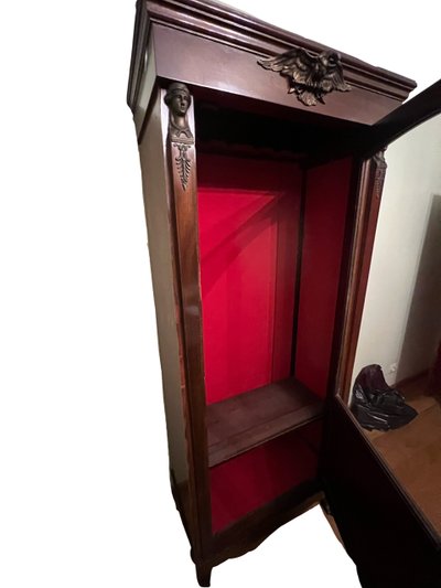 Empire mahogany and bronze display case, late 19th century - "Retour d'Égypte" (Return from Egypt)