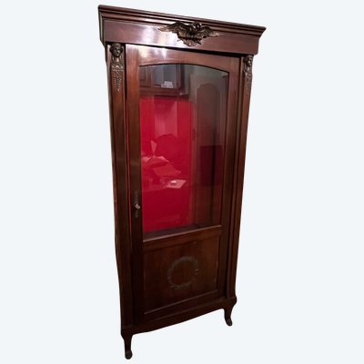 Empire mahogany and bronze display case, late 19th century - "Retour d'Égypte" (Return from Egypt)