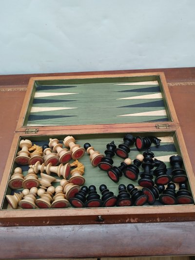 chess and backgammon set.