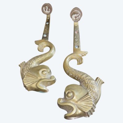 E. GUILLEMARD (XX) Coppia di appliques in ormolu Art Déco firmate