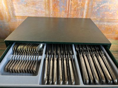 Large antique silver-plated menagère - Manufacture Cailar Bayard, Paris - 95 pieces