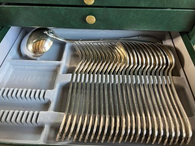 Large antique silver-plated menagère - Manufacture Cailar Bayard, Paris - 95 pieces