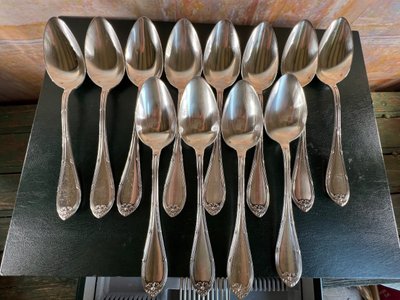 Large antique silver-plated menagère - Manufacture Cailar Bayard, Paris - 95 pieces